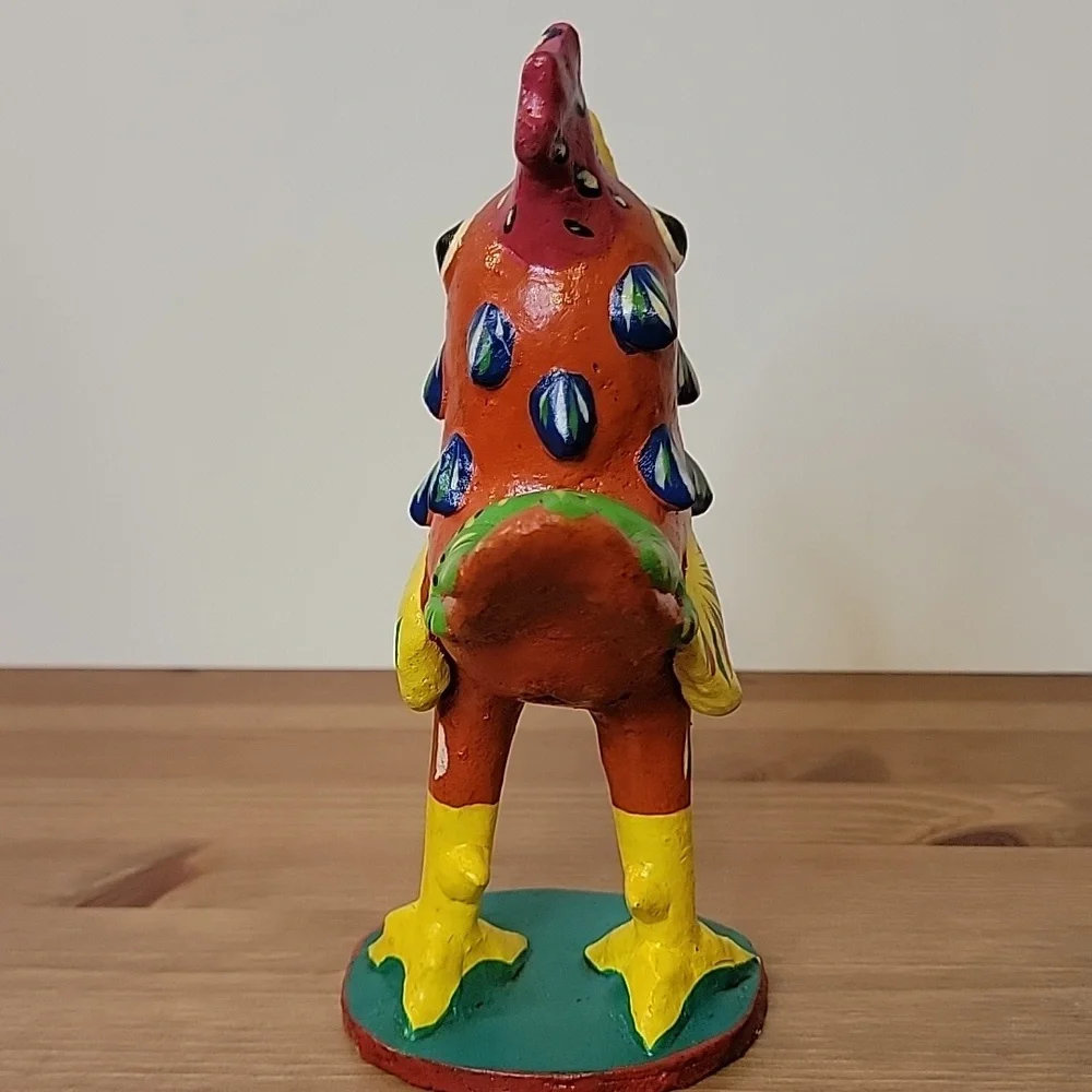 Mexican Folk Art Rooster Signed Ortega - Picture 4 of 10